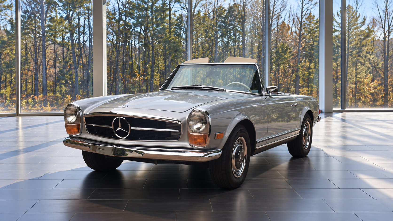 Classic Mercedes-Benz Pagoda presented after specialty appearance care